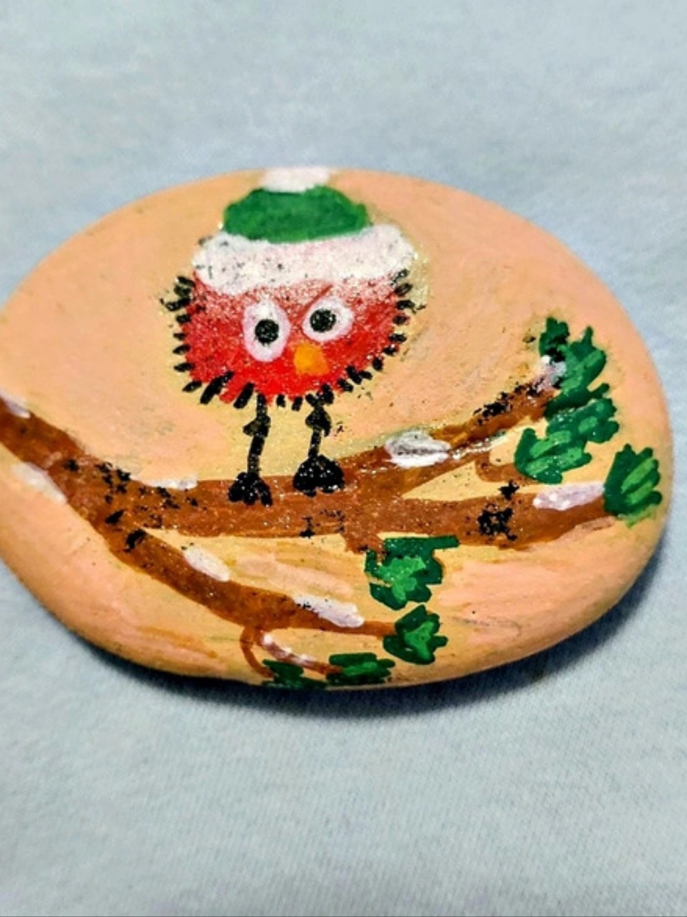 Hand-Painted Friendship Christmas Stone 3"